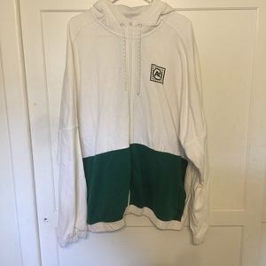 White and Green Zip-up Jacket